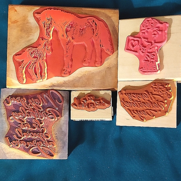 SET OF 5 RUBBER STAMPS - Picture 2 of 2